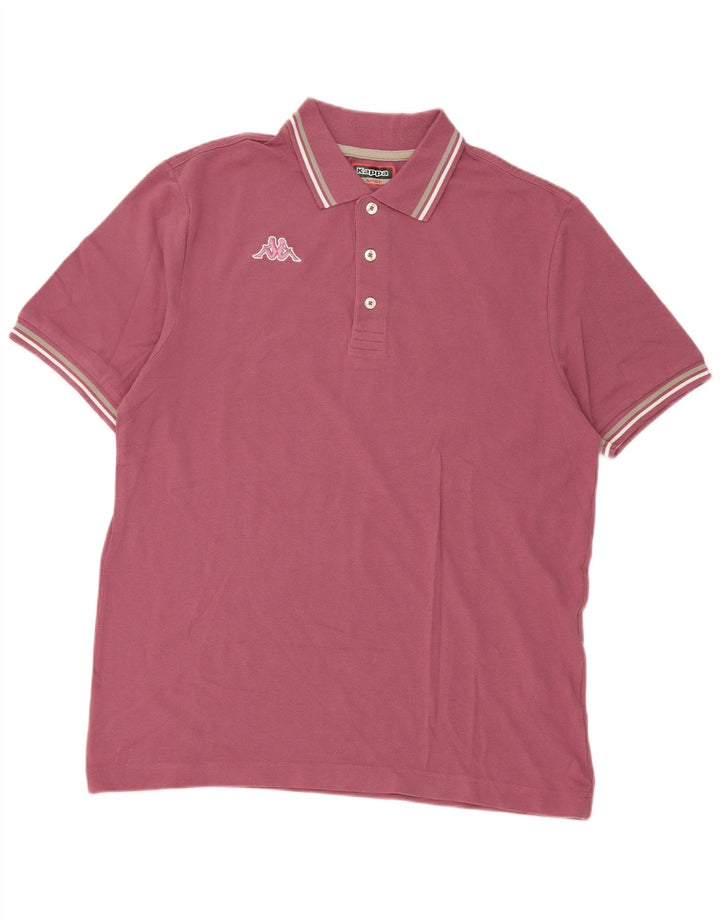 Kappa Herren-Poloshirt, groß, rosa Baumwolle