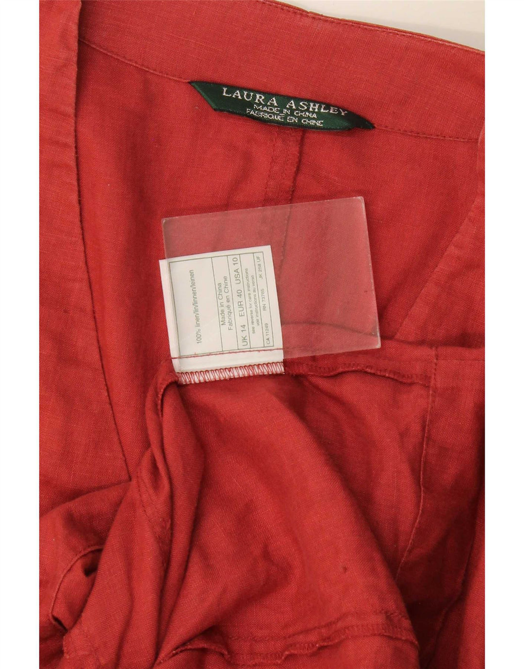 Laura Ashley Damen 4-Knopf-Blazerjacke, UK 14, großes rotes Leinen