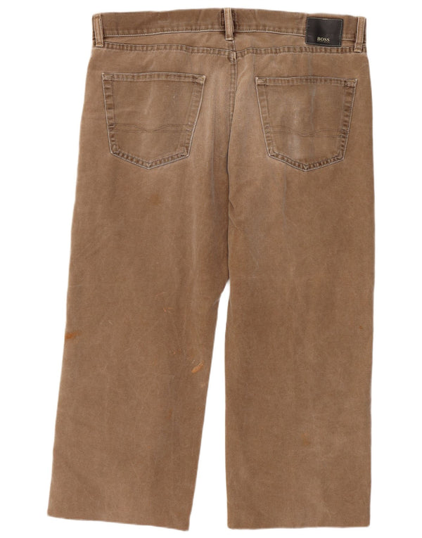 HUGO BOSS Herren verkürzte Jeans W38 L25 braune Baumwolle