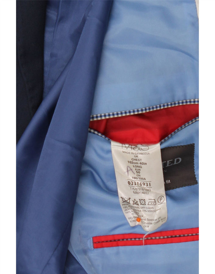 Marks & Spencer Herren-Blazer mit 2 Knöpfen, Größe UK 40, mittleres Marineblau
