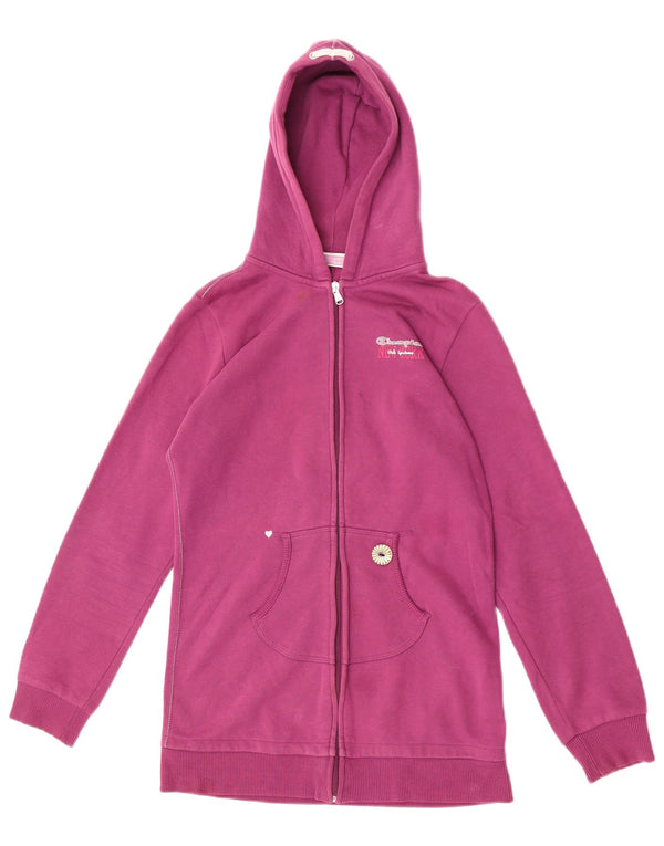 Champion Mädchen-Kapuzenpullover mit Reißverschluss, 13–14 Jahre, XL, rosa, Baumwolle