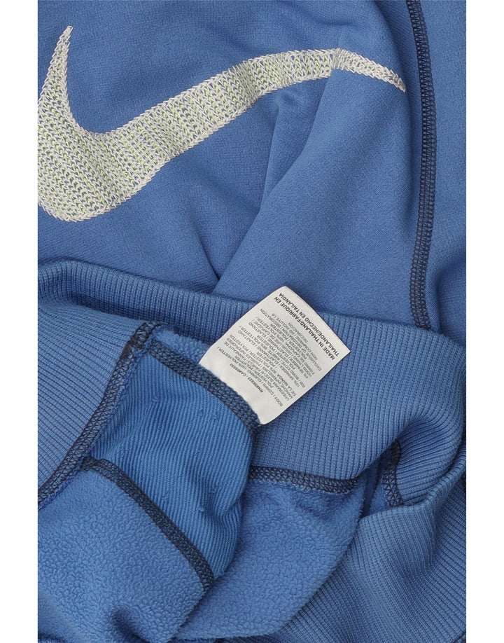 Nike Womens Graphic Hoodie Pullover UK 10 Small Blau Polyester