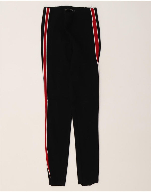 Zara Damen Trafaluc Leggings UK 4 XS Schwarz Colourblock Viskose