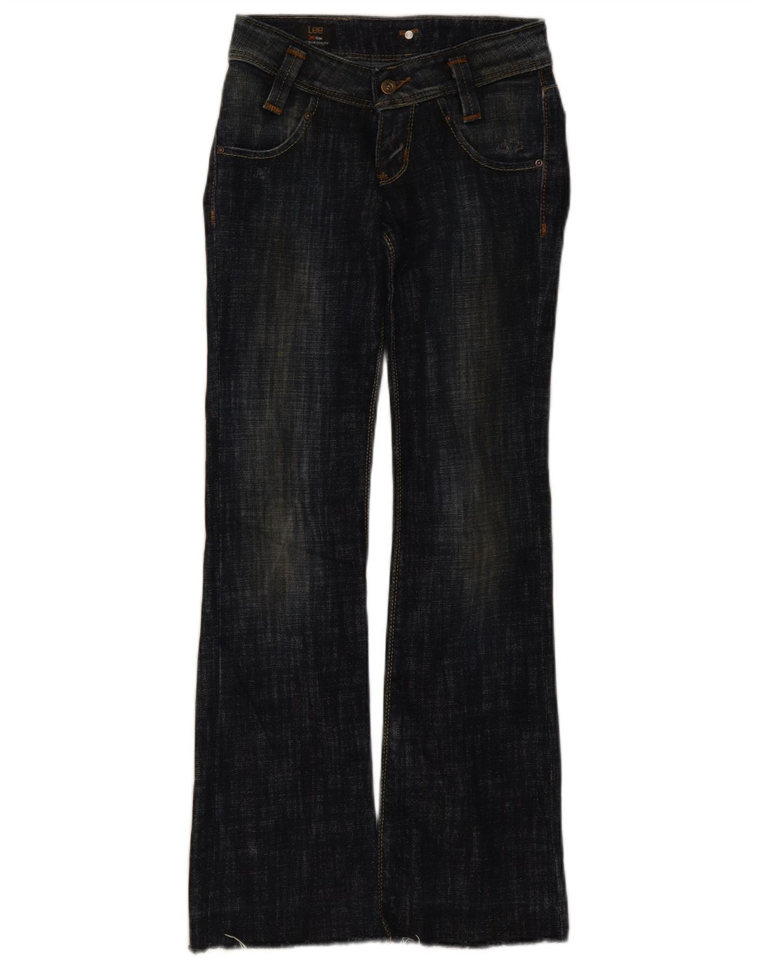 Lee Damen Leola Bootcut Jeans W26 L33 Marineblau Baumwolle