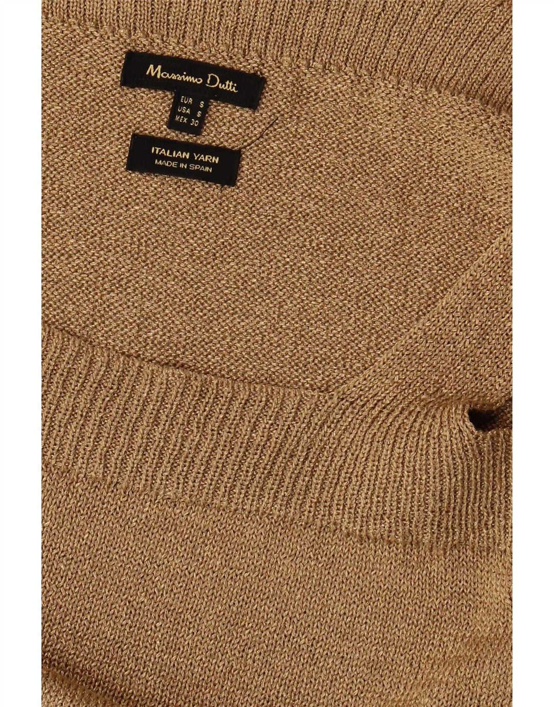 Schulterfreies Pulloverkleid für Damen von Massimo Dutti, Gr. 10, Größe S, Beige
