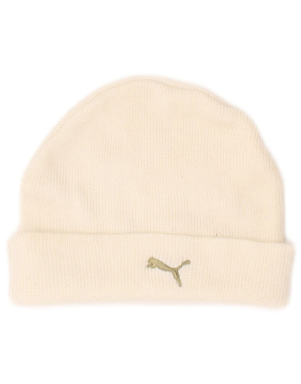 Puma Mens Graphic Knit Beanie Hat One Size White