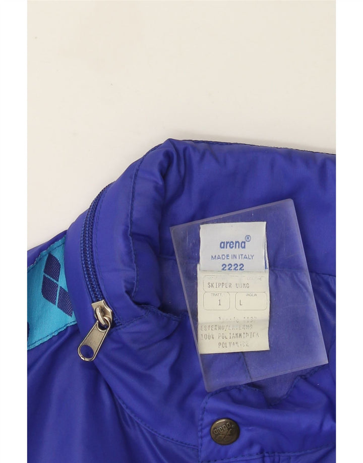 Arena Herren-Regenjacke mit grafischer Kapuze, UK 40, Größe L, Blau, Polyamid