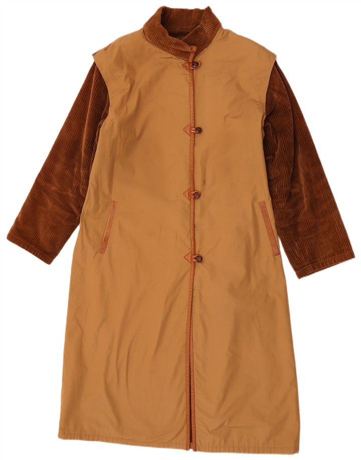 Vintage Damenmantel UK 16 Großer brauner Farbblock