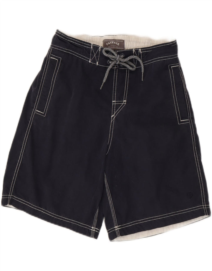 Fat Face Herren-Badeshorts aus mittelblauer, marineblauer Baumwolle