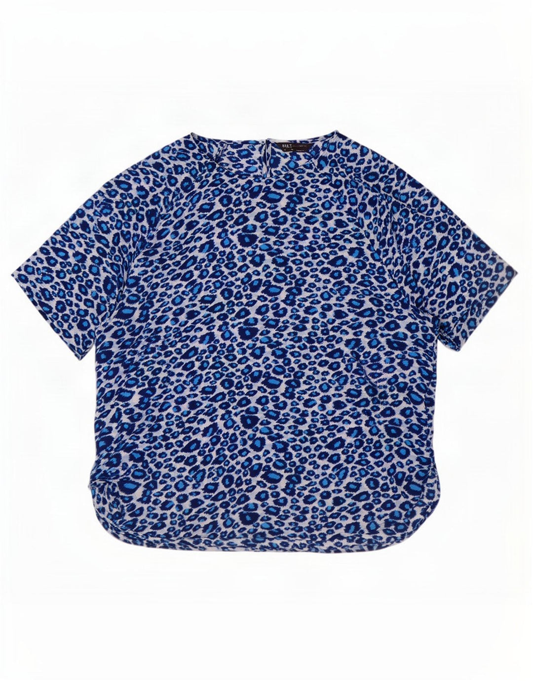 Marks & Spencer Damen-Blusenoberteil, UK-Größe 46, groß, blau, Polyester mit Tiermuster