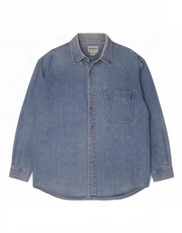 Eddie Bauer Herren-Jeanshemd, große blaue Baumwolle