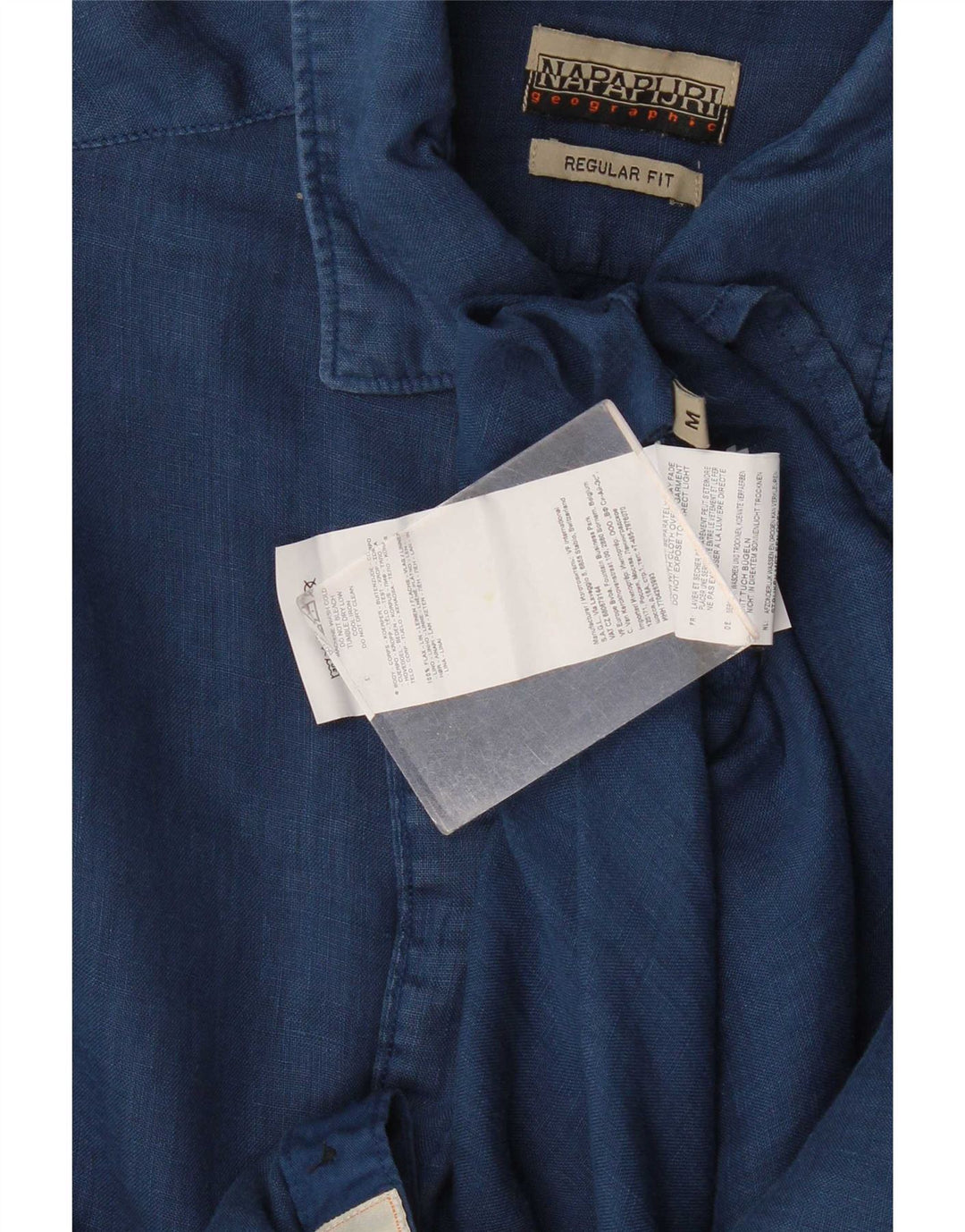 Napapijri Herren-Hemd mit normaler Passform, mittelmarineblaues Leinen