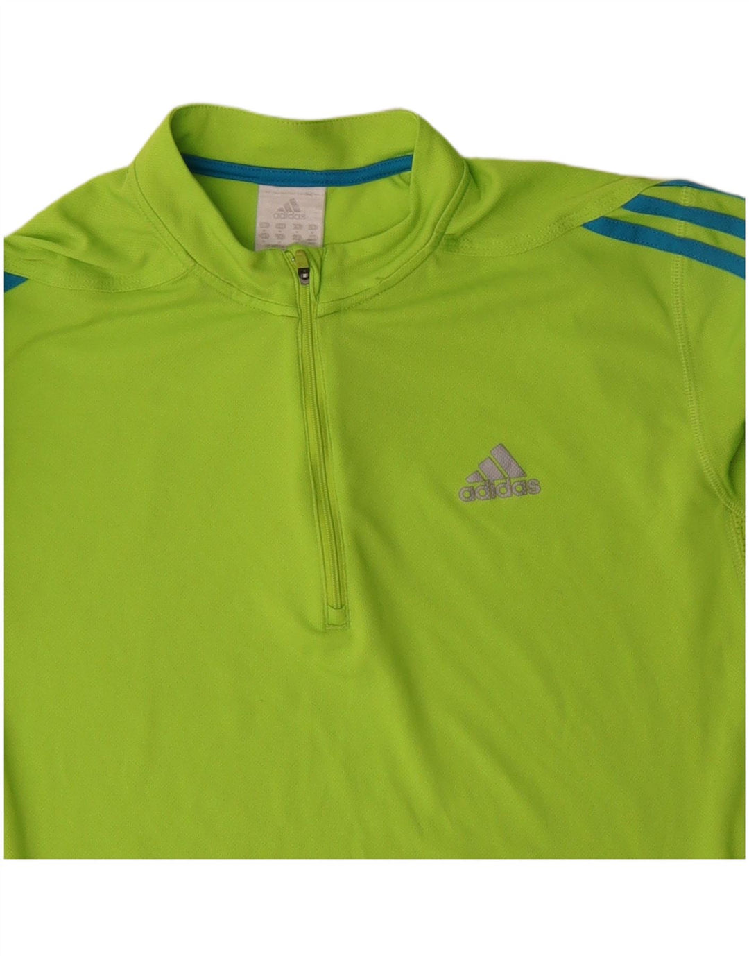 ADIDAS Herren-Pullover-Trainingsanzugoberteil mit Reißverschluss und Halsausschnitt, mittelgrünes Polyester