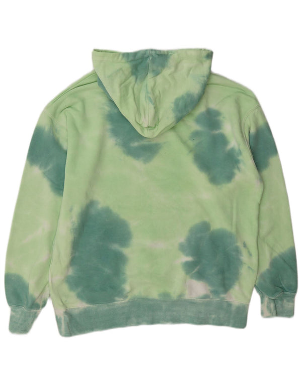 Zara Jungen-Pullover mit grafischem Kapuzenpullover, 11–12 Jahre, grüne Batik-Baumwolle