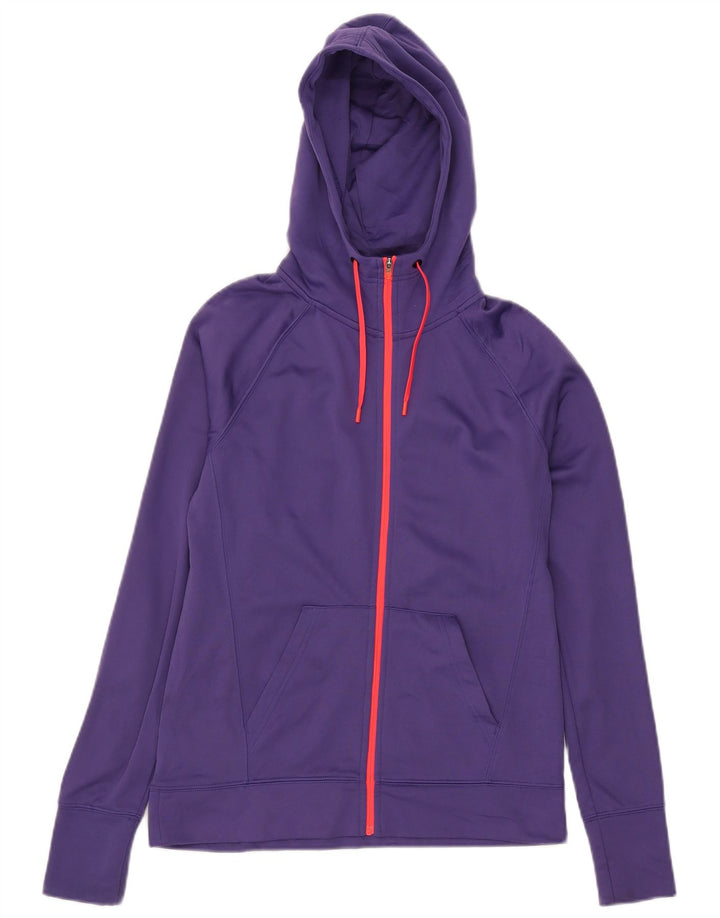 Champion Womens Performance Zip Hoodie Sweater UK 10 Small Lila Polyester