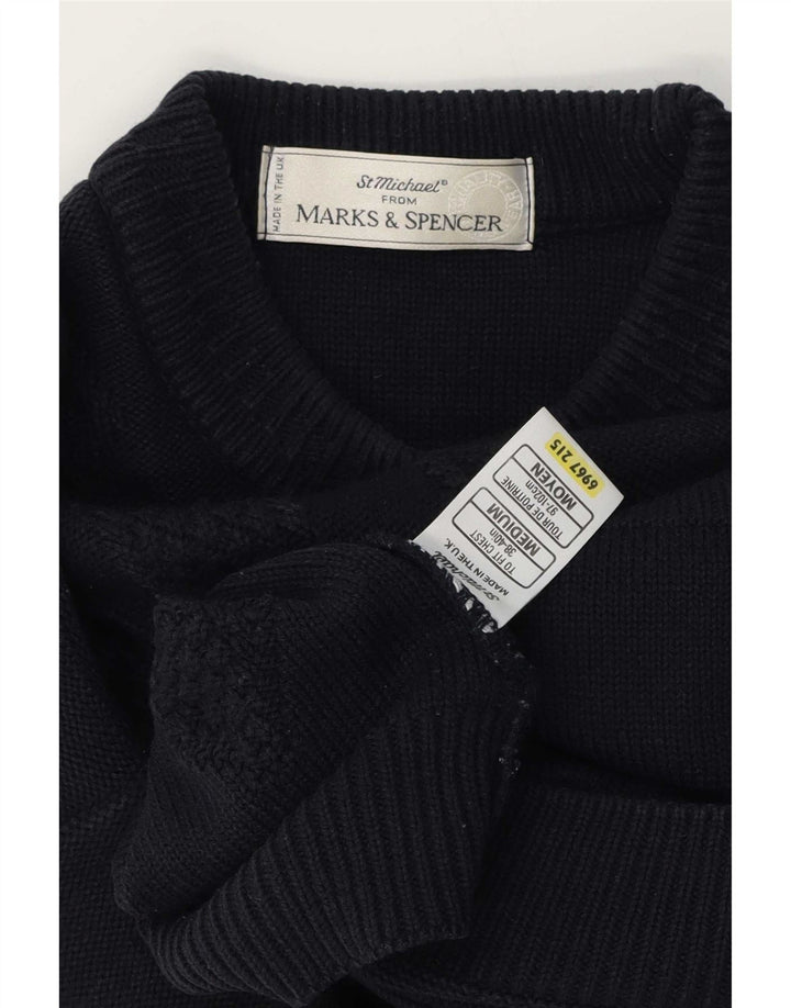 Marks & Spencer Herren St. Michael Pullover mit Rundhalsausschnitt, mittelgroß, Marineblau