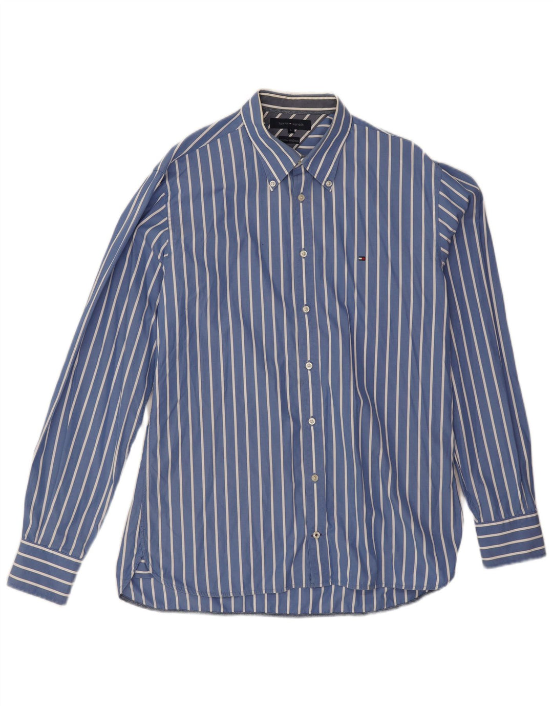 Tommy Hilfiger Herrenhemd, groß, blau gestreift, Baumwolle