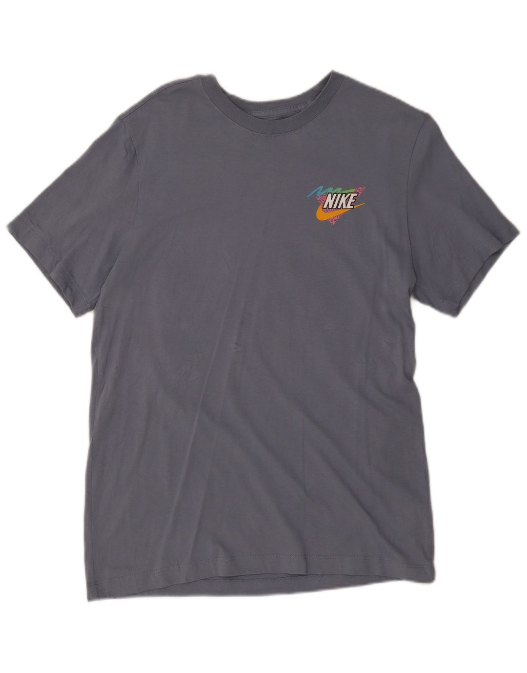 Nike Womens Graphic T-Shirt Top UK 14 Große graue Baumwolle
