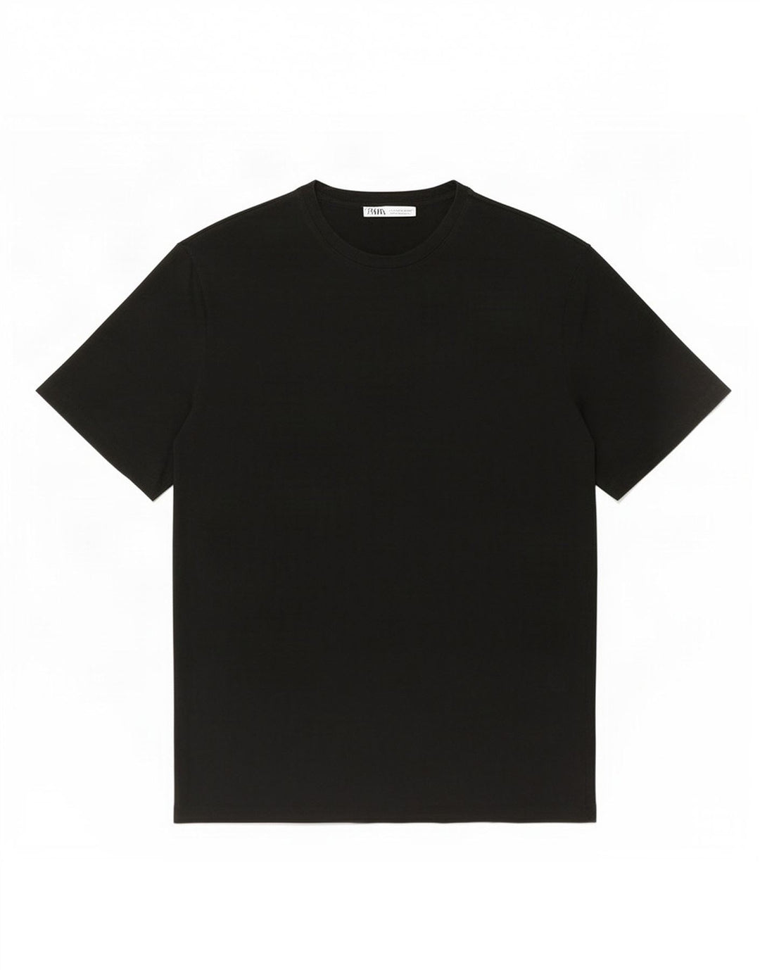Zara Herren T-Shirt Top Large Schwarz Baumwolle