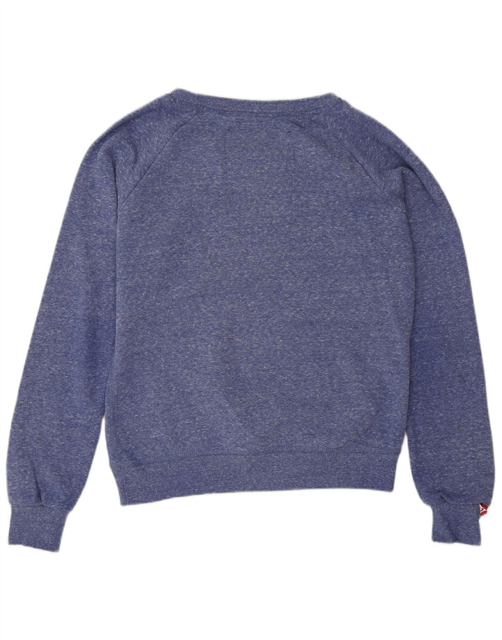 SUPERDRY Leichtathletik-Sweatshirtpullover für Damen, UK 14, mittelblau meliert
