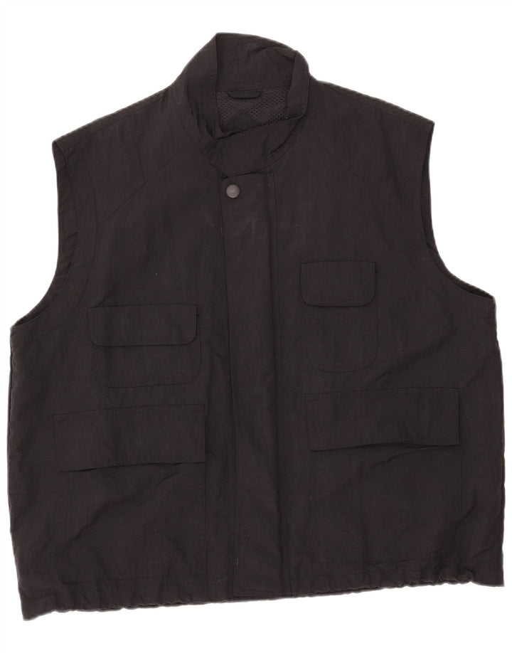 Person's Herren Utility Gilet UK 44 2XL Schwarzes Nylon