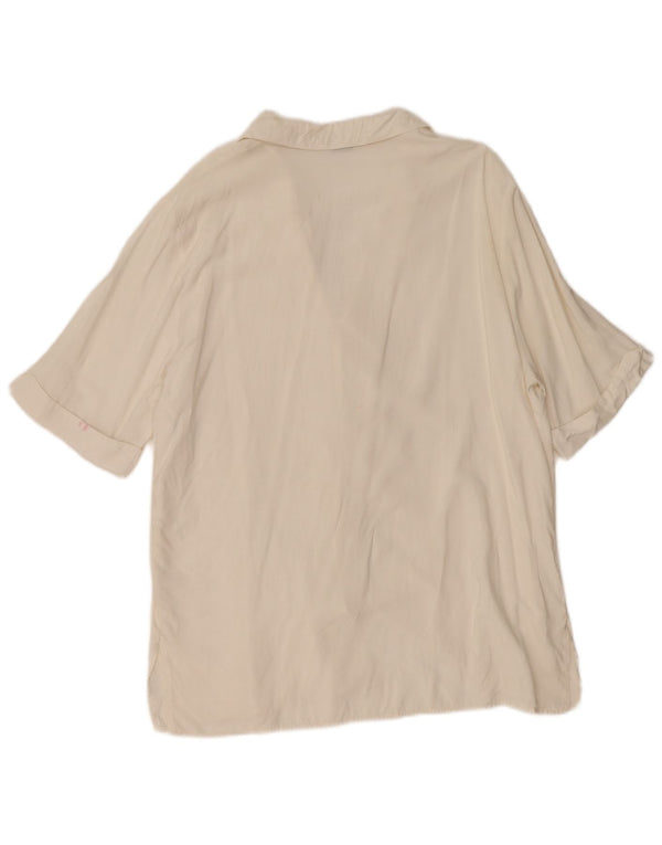 Vintage Damen Kurzarm-Hemdbluse UK 18 XL Weiß