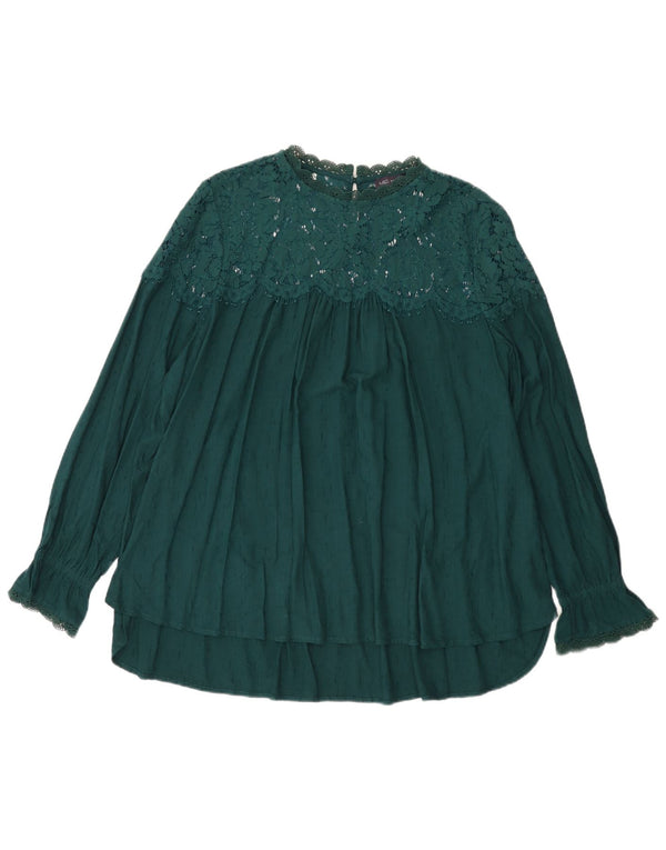 Marks & Spencer Damen Bluse Top UK 22 3XL Grüne Viskose