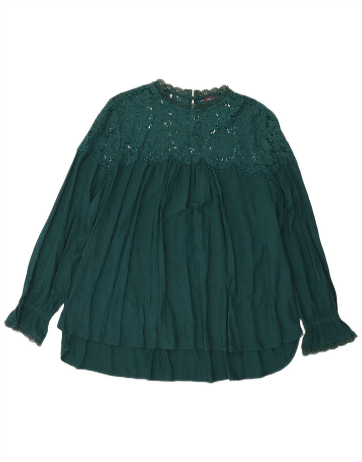 Marks & Spencer Damen Bluse Top UK 22 3XL Grüne Viskose