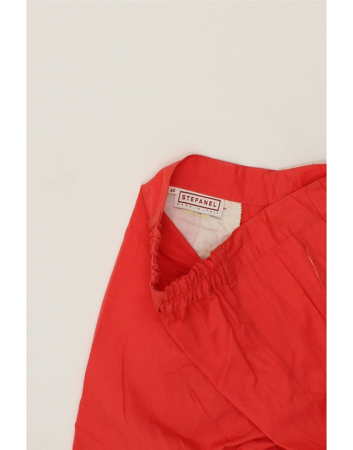 STEFANEL Womens High Waist Chino Shorts IT 42 Medium W28  Red Polyester Vintage Stefanel and Second-Hand Stefanel from Messina Hembry 