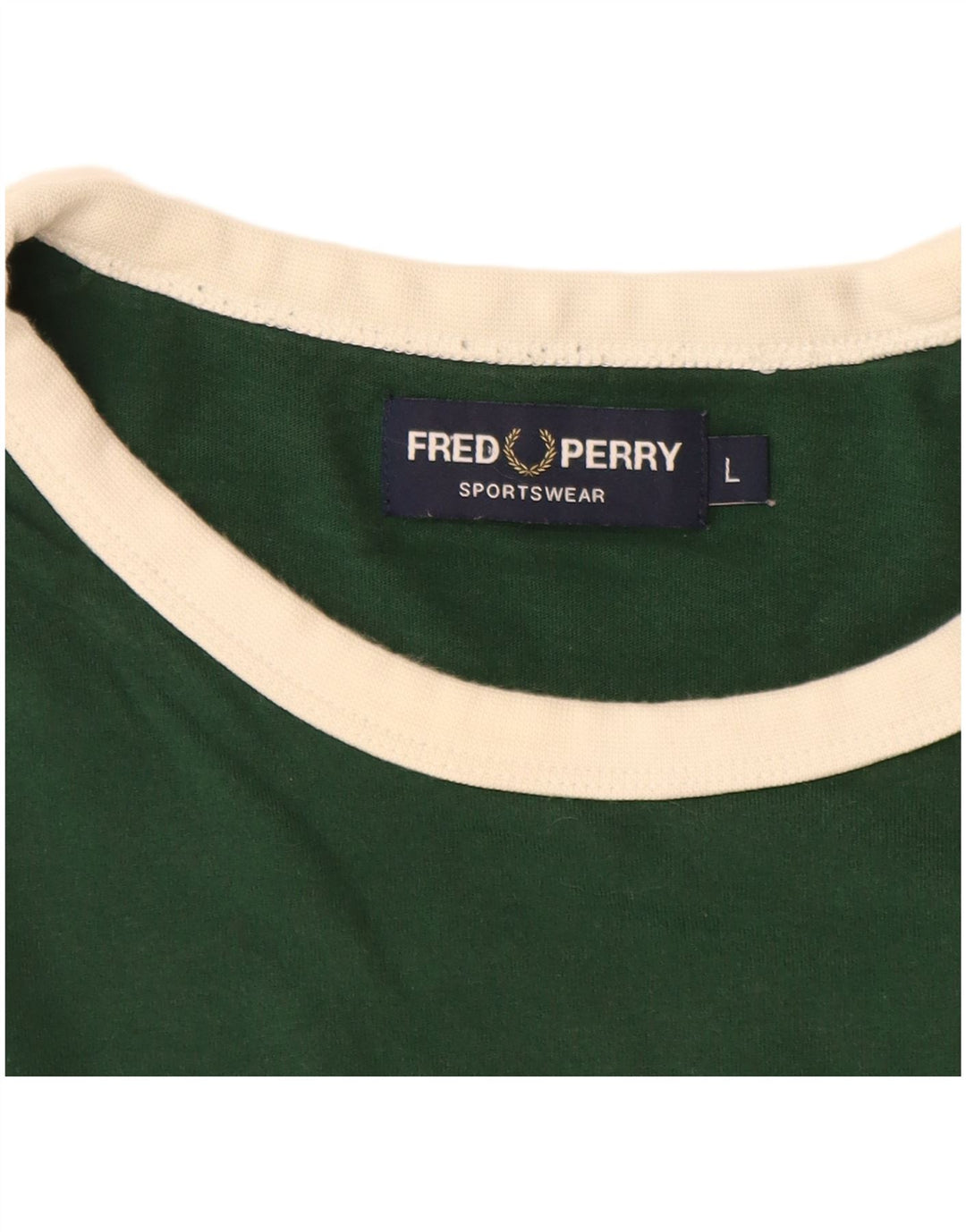 FRED PERRY Herren-T-Shirt mit Grafik, groß, grüne Farbblock-Baumwolle