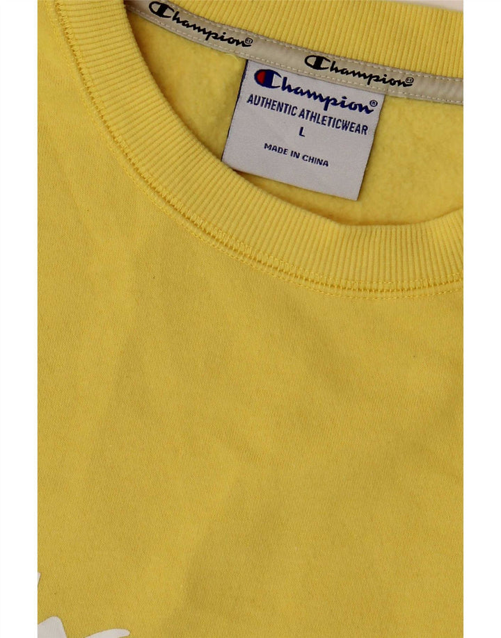 Champion Herren-Sweatshirt mit Grafik, groß, aus Baumwolle, Gelb