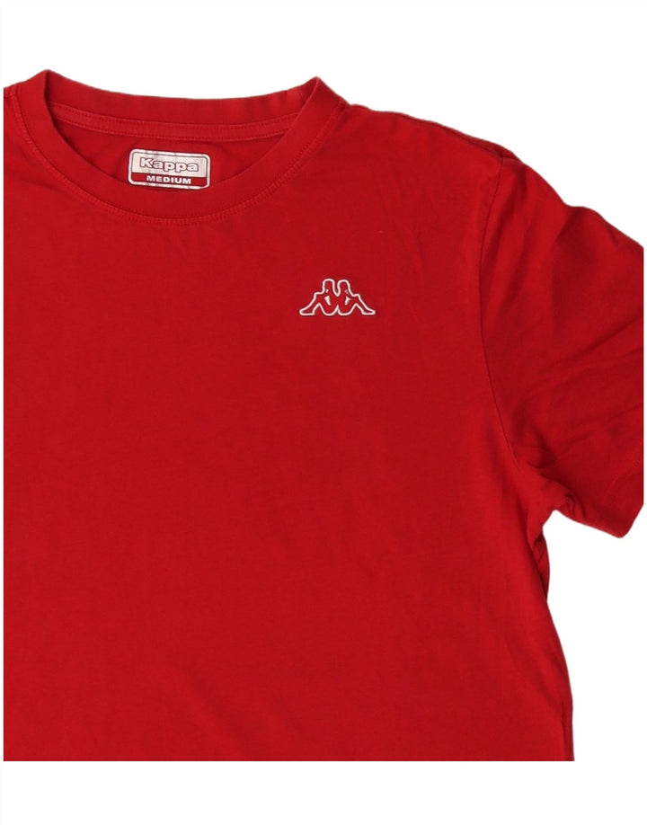 KAPPA Damen T-Shirt Top UK 14 Mittelrote Baumwolle