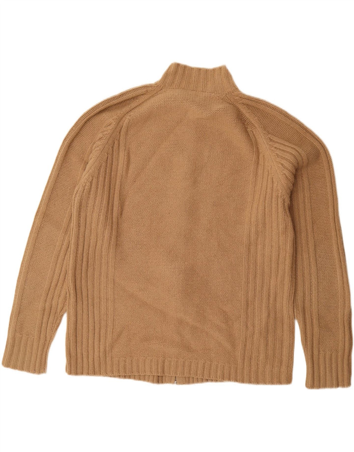 Ted Baker Herren-Strickjacke, Größe 5 XL, beige Lammwolle