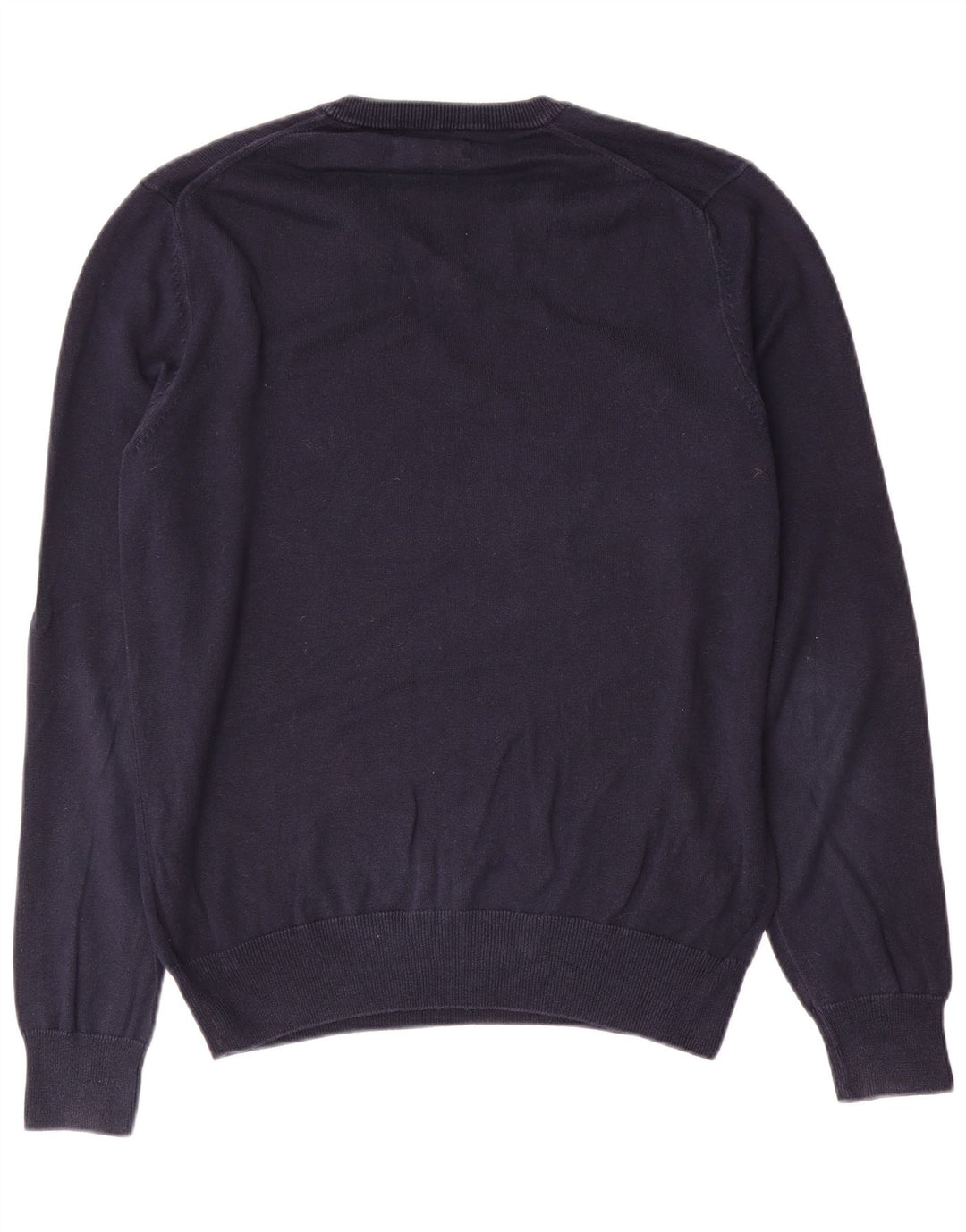Marks & Spencer Herren-Pullover mit V-Ausschnitt aus mittelblauer Baumwolle