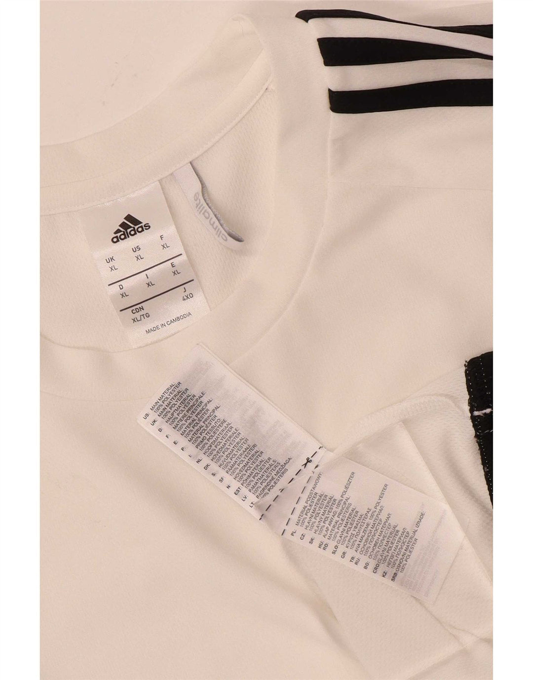 Adidas Herren Climalite T-Shirt Top XL Weiß Colourblock Polyester