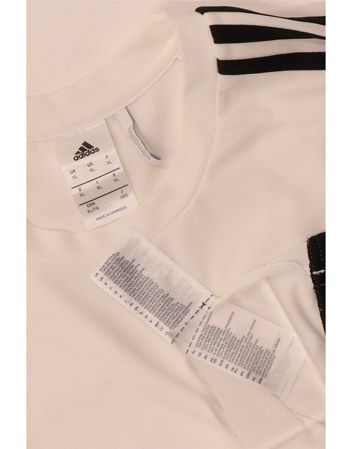 Adidas Herren Climalite T-Shirt Top XL Weiß Colourblock Polyester
