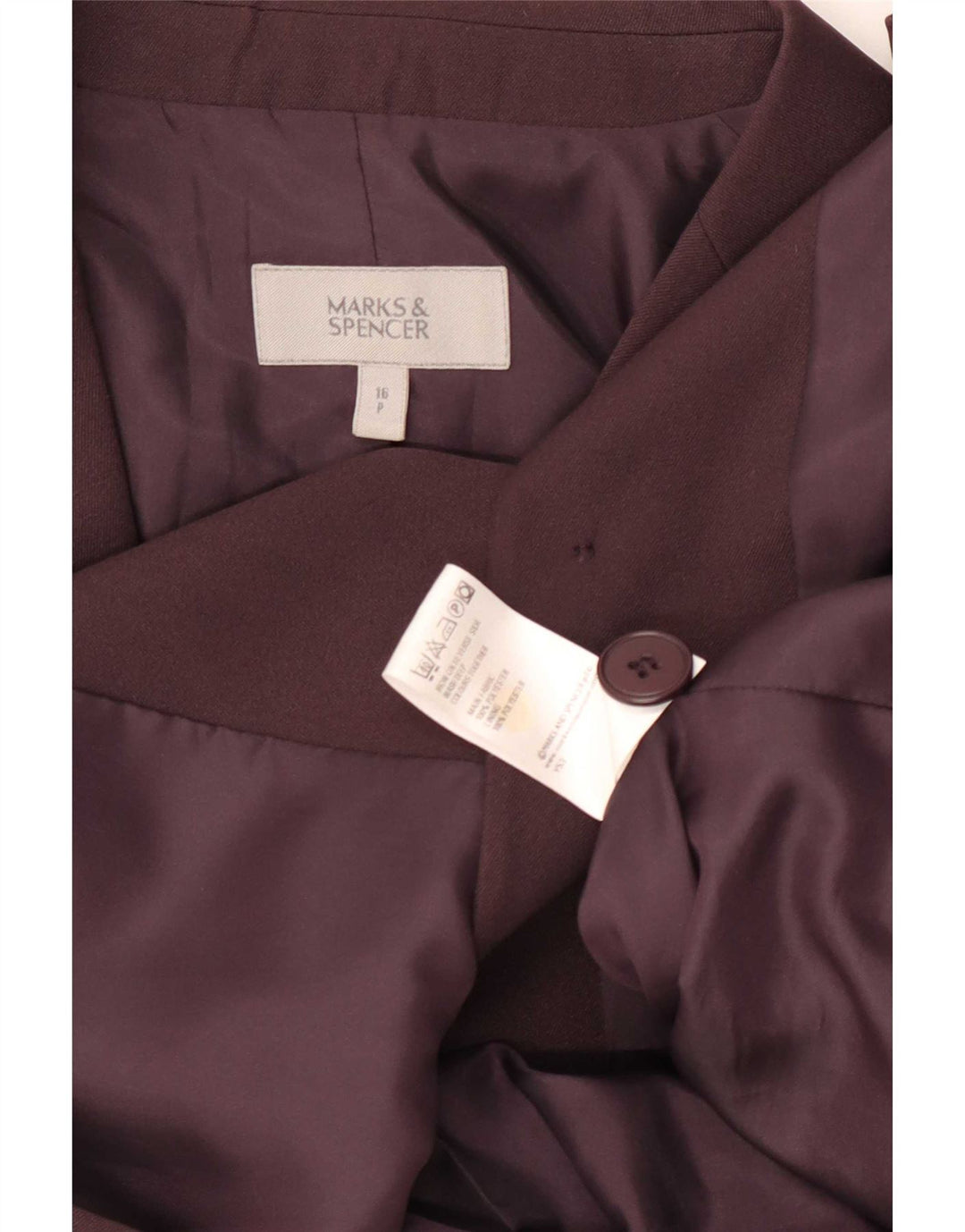 Marks & Spencer Damen-Blazerjacke mit 2 Knöpfen, Gr. 16, Braun, Polyester