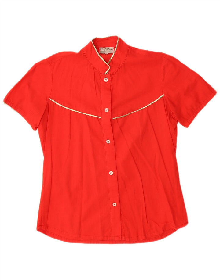 Vintage Damen Kurzarmshirt IT 42 Mittelrot