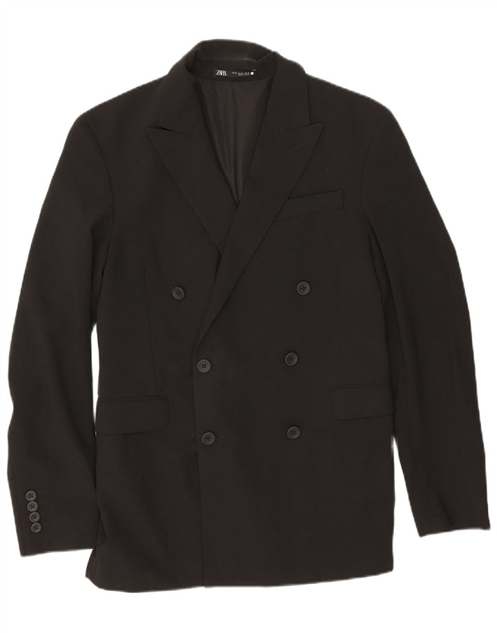 Zweireihiger Herren-Blazer von Zara, EU 46, Größe S, Schwarz, Polyester