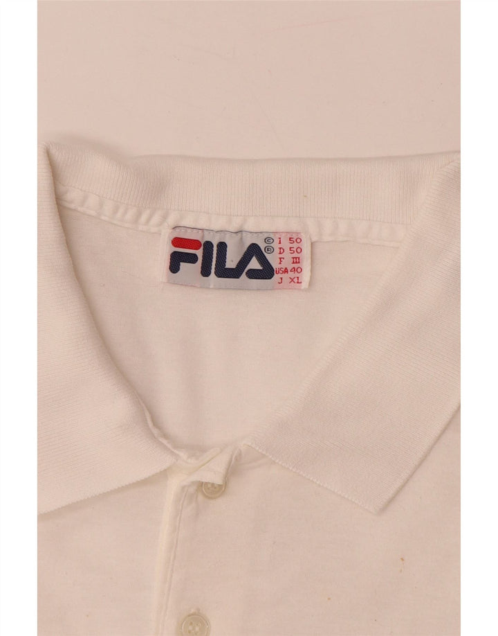 FILA Herren-Poloshirt mit Grafik, IT 50, mittelweiß, Colourblock-Baumwolle