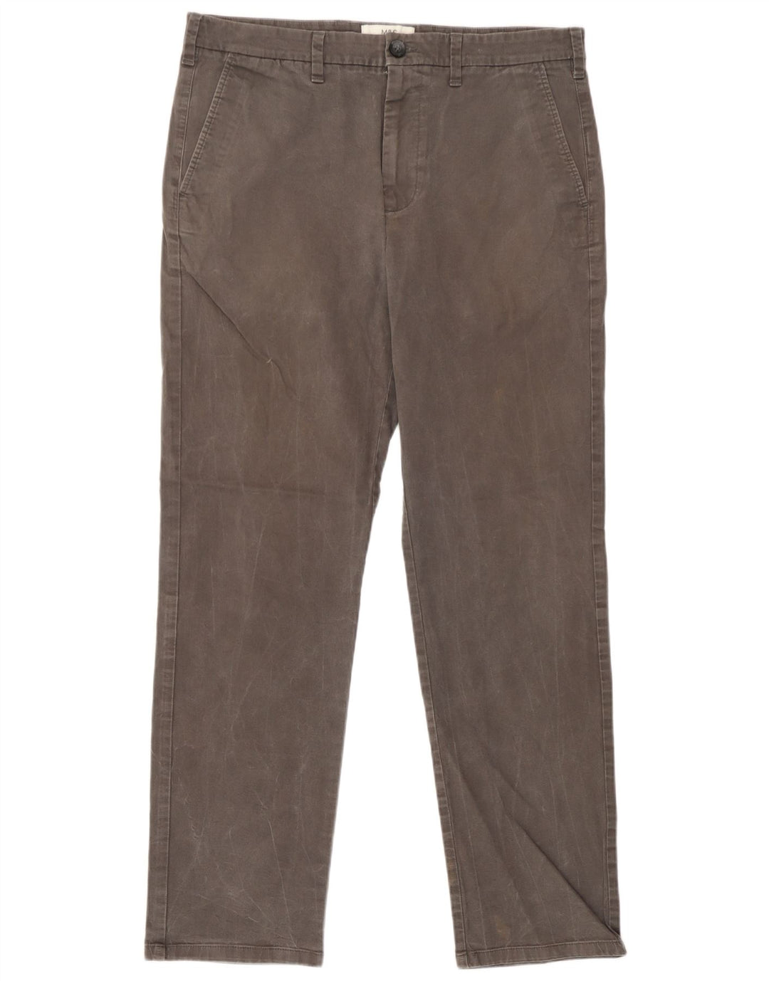 Marks & Spencer Herren-Chinohose mit normaler Passform, W34 L31, graue Baumwolle