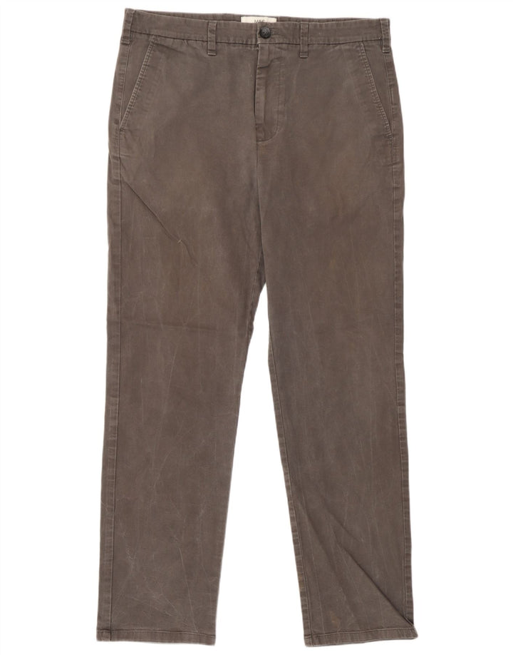 Marks & Spencer Herren-Chinohose mit normaler Passform, W34 L31, graue Baumwolle