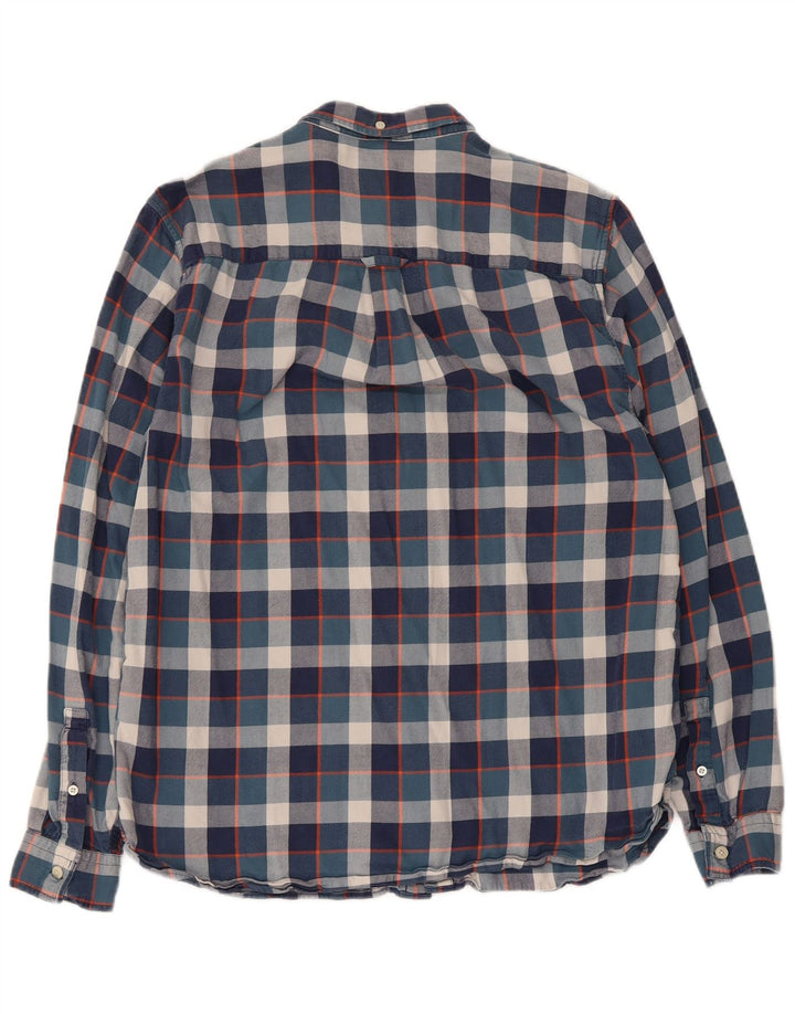 Lyle & Scott Herrenhemd, groß, marineblau, kariert, Baumwolle