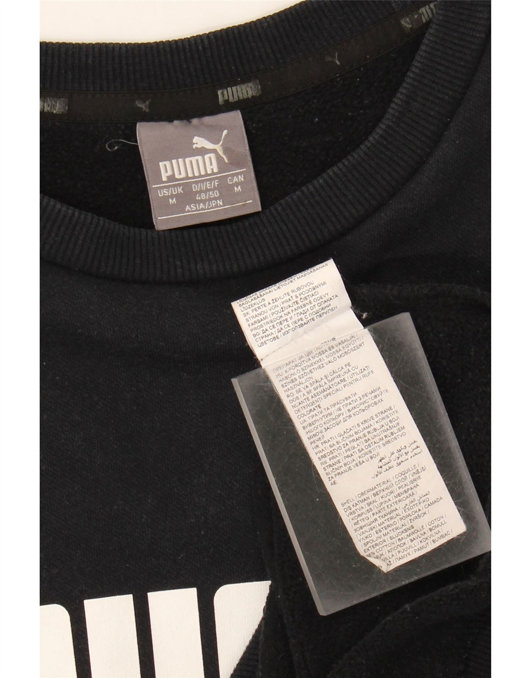 Puma Herren Grafik-Sweatshirt-Pullover aus mittelschwarzer Baumwolle