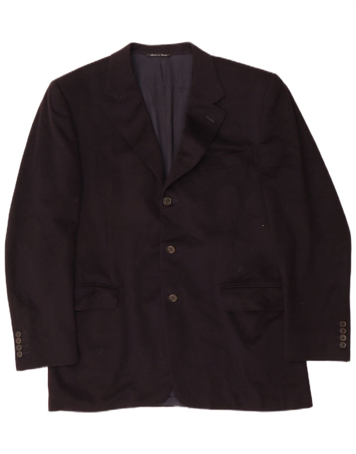 Canali Herren 3-Knopf-Blazerjacke IT 52 XL Marineblaue Wolle