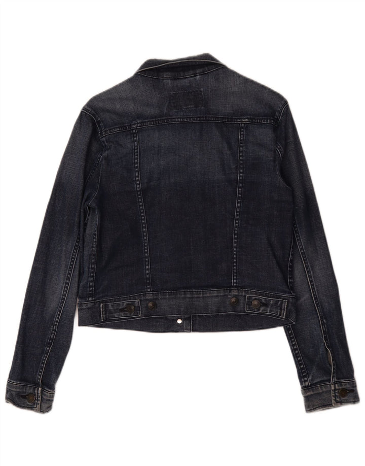 Levi's Damen Crop Denim Jacke UK 12 Medium Navy Blue Baumwolle