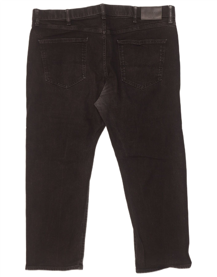 Marks & Spencer Herren Straight Jeans W42 L27 Schwarze Baumwolle