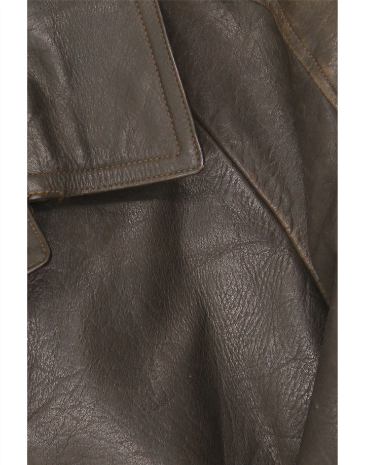 Vintage Herren Lederjacke IT 48 Medium Khaki