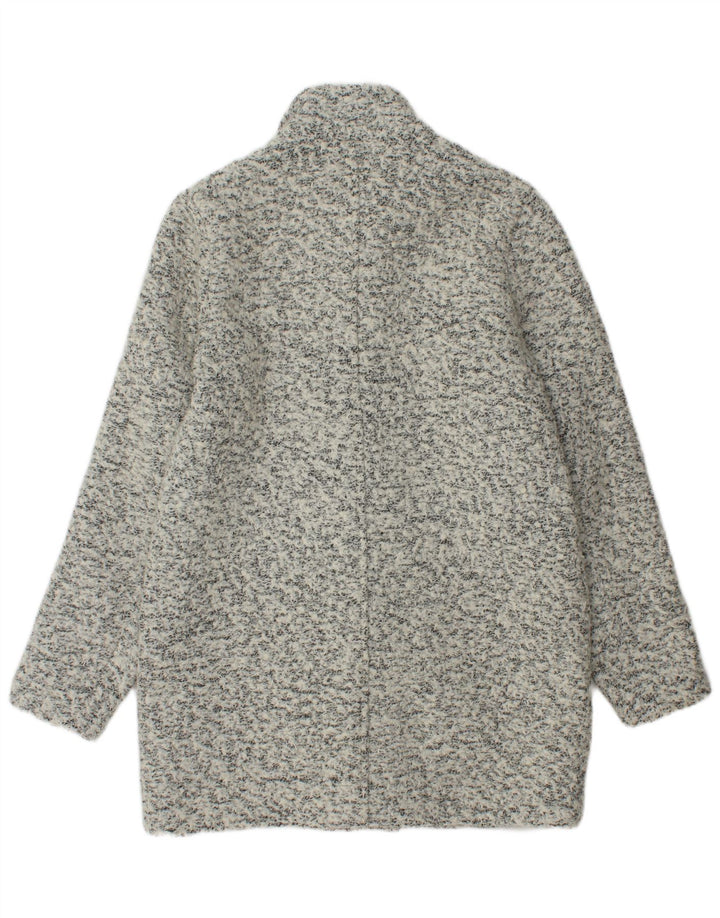Abercrombie & Fitch Damen Übergroßer Mantel UK 10 Small Grau gesprenkelte Wolle