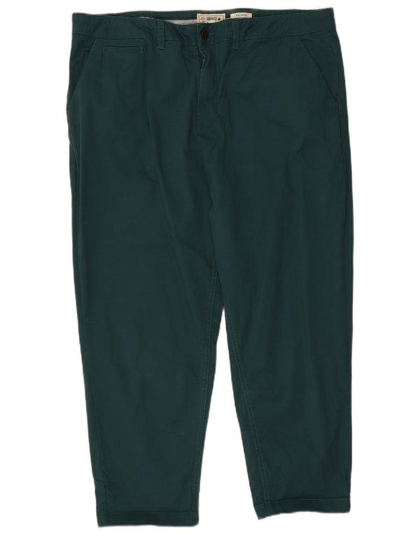 Fat Face Damen Crop Chino Hose UK 18 XL W40 L25 Grüne Baumwolle